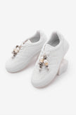 TIVALI White Beaded Buckle Detail Women’s Sneakers
