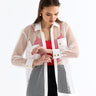 قميص شبكي نسائي أبيض - Mesh Shirt White