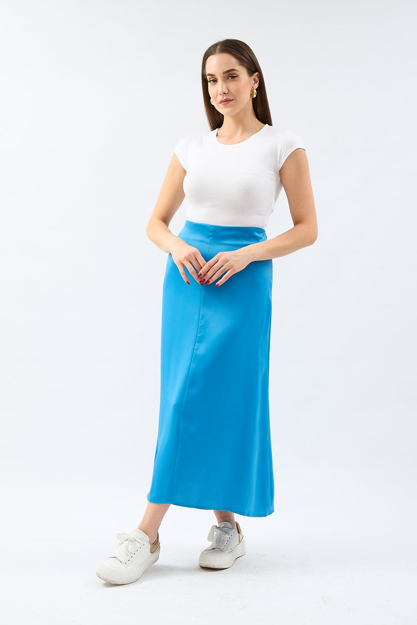 Midi Skirt Blue - Lebbse
