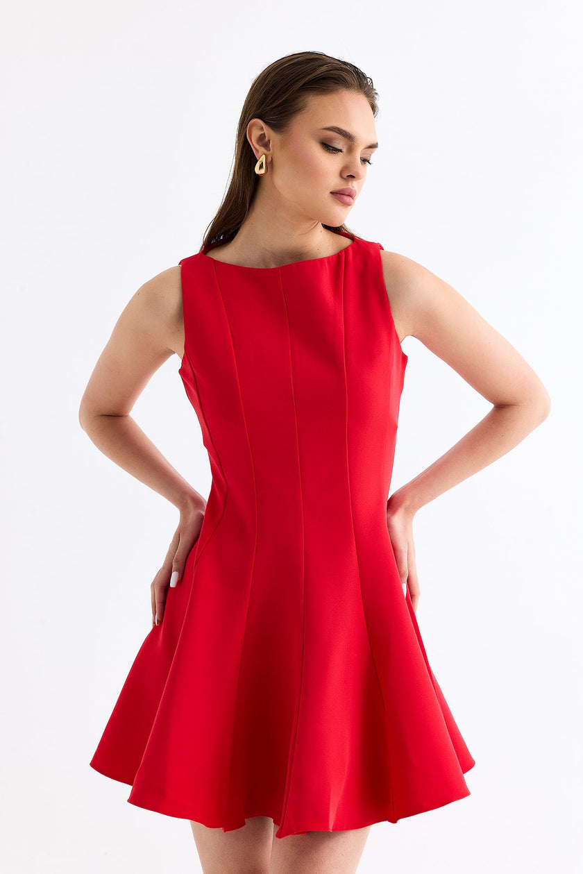 2- موديلات فساتين سهرة قصير باللون الأحمر - Mini Dress Red