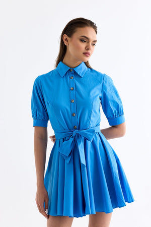 Mini Flared Dress Blue - Lebbse