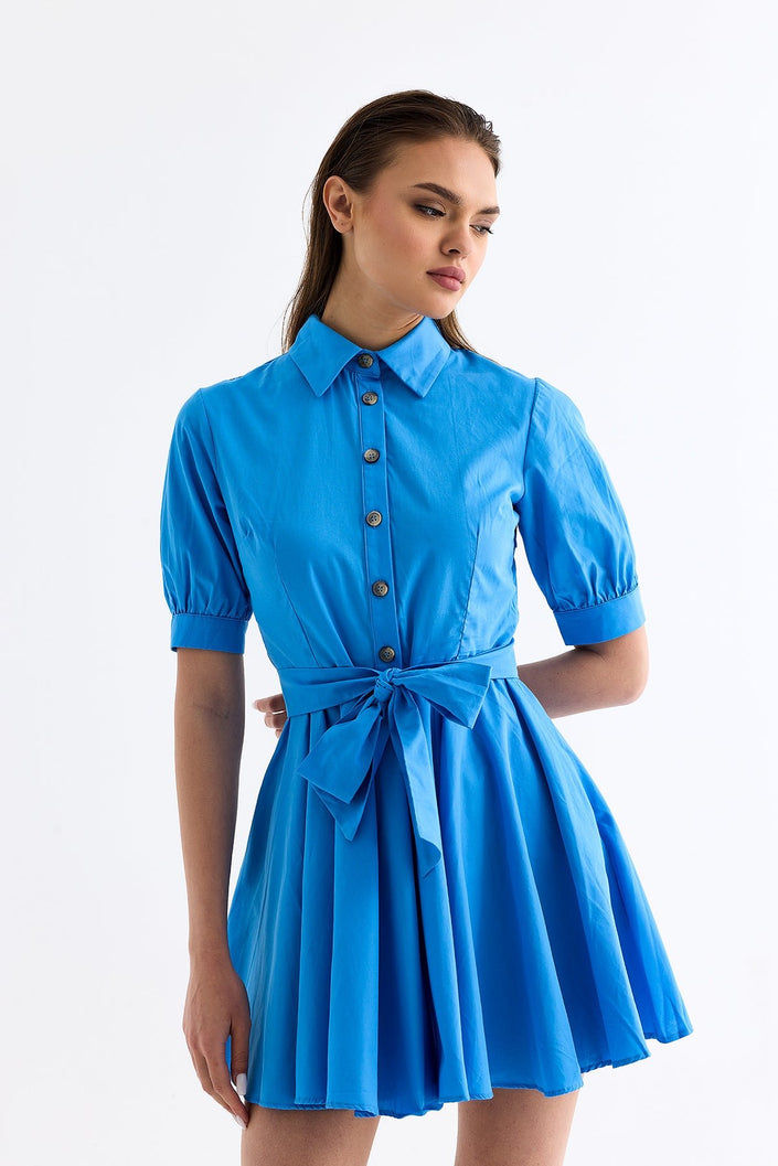Mini Flared Dress Blue - Lebbse