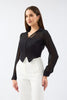 Multi Chiffon Crepe Shirt Black - Lebbse