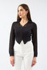 Multi Chiffon Crepe Shirt Black - Lebbse