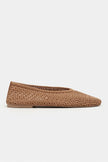 LIPS Tan Knit Mesh Flat Women’s Ballet Flats