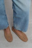 LIPS Dark Beige Knit Mesh Flat Women’s Ballet Flats