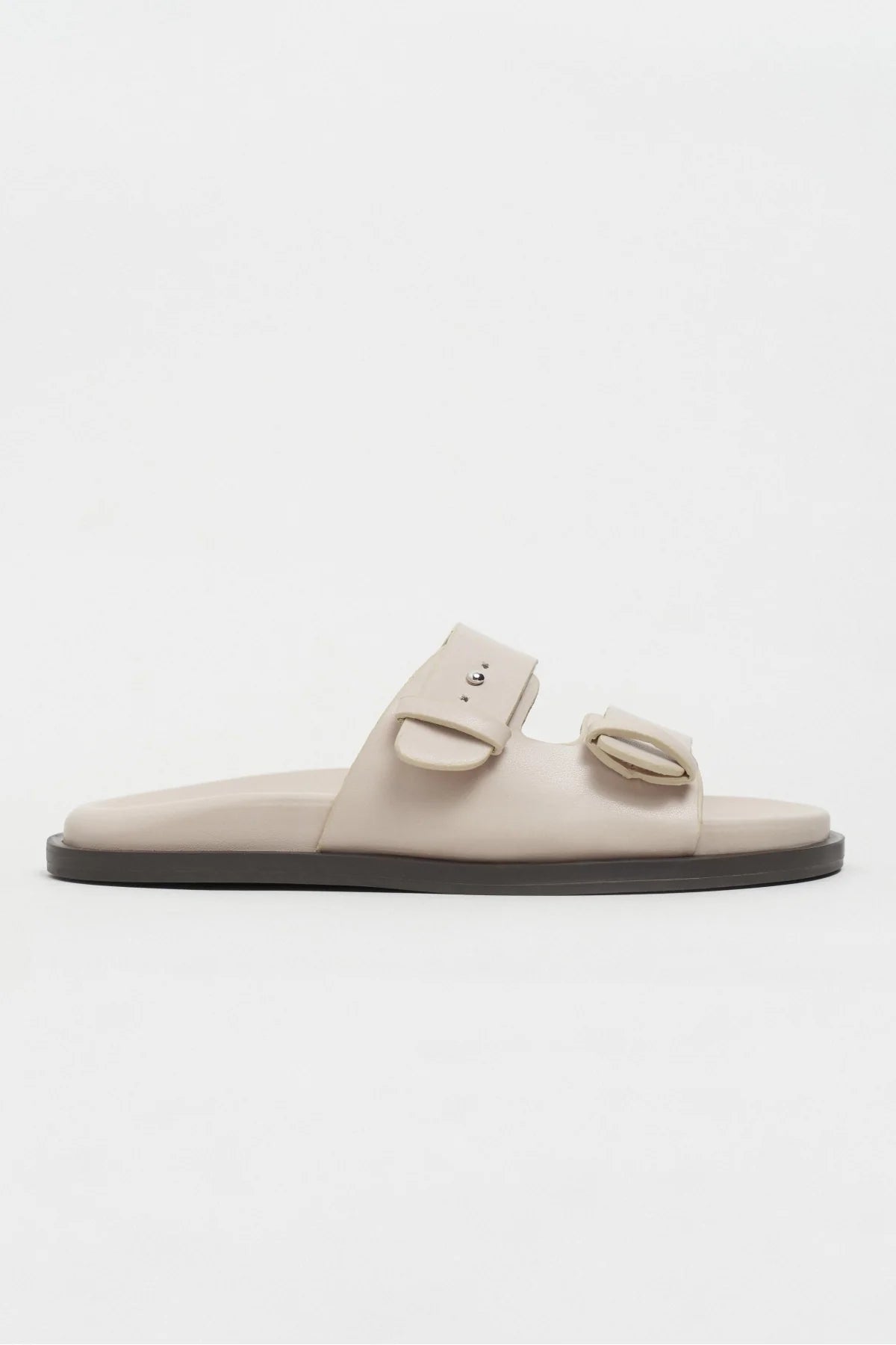 CUTE Beige Rustic Double Strap Flat Sole Women’s Slippers