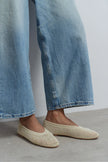 LIPS Beige Knit Mesh Flat Women’s Ballet Flats