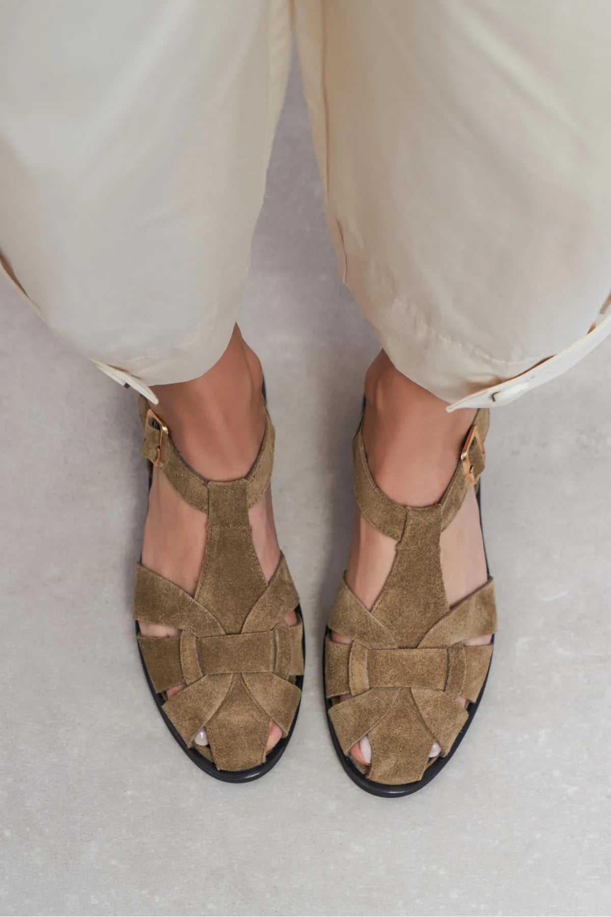 CERES Rome Beige Genuine Suede Leather Buckle Detail Low Heel Women’s Sandals | FOOTWEAR | SANDALET | Lebbse CERES Rome Beige Genuine Suede Leather Buckle Detail Low Heel Women’s Sandals | FOOTWEAR | SANDALET | Lebbse
