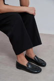 AUDRE Black Matte Women’s Flat Loafers