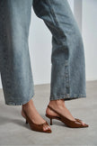 RONE Tan Matte Leather Pointed Toe Open Buckle Women’s Shoes - Pre order
