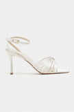 ZARIA PEARL SATIN CAGED OPEN-TOE WOMEN’S HIGH HEEL SANDALS