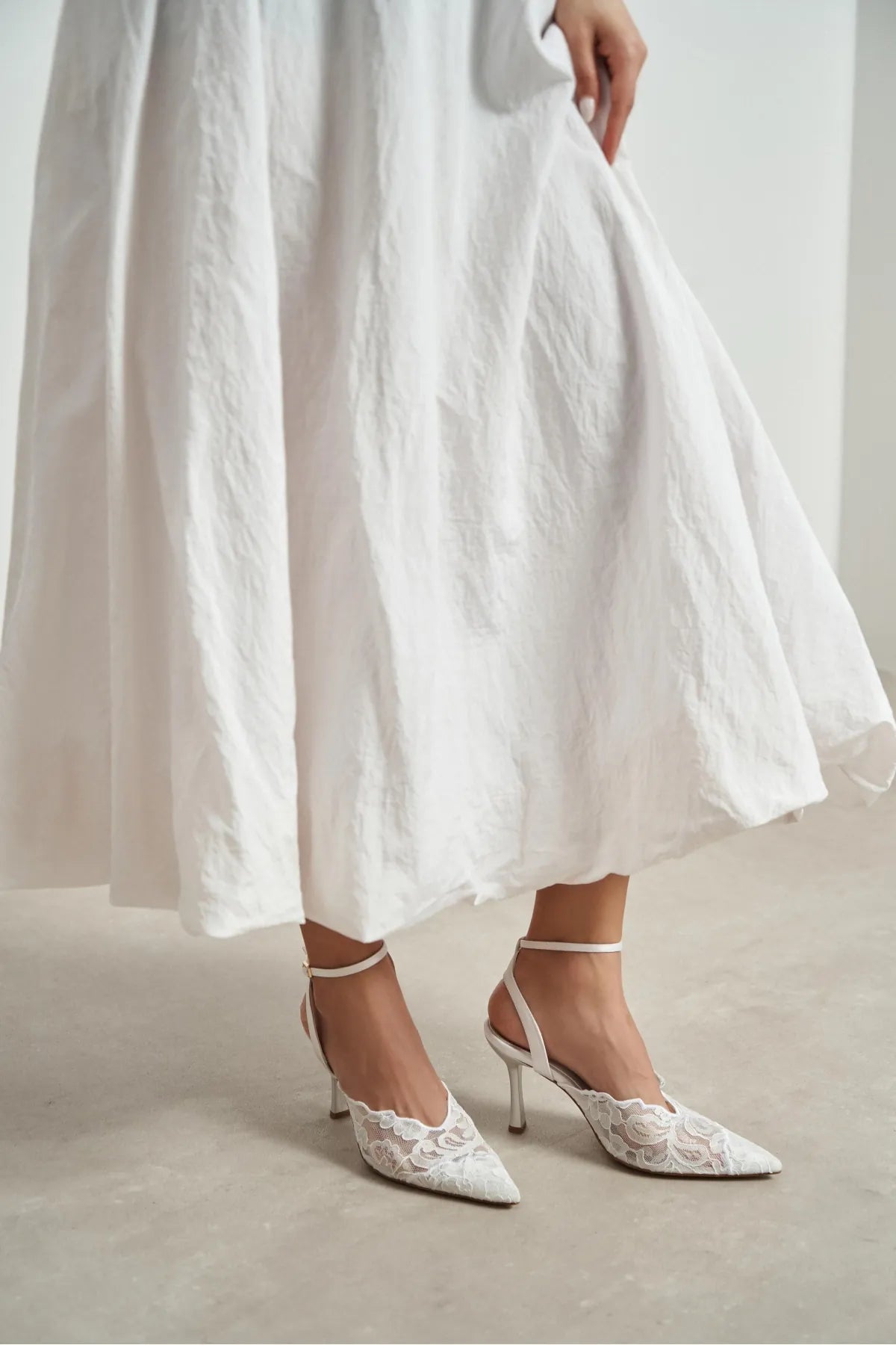 AVENY White Lace Embroidered Back Strap Women’s Heel Shoes | FOOTWEAR | Heels | Lebbse AVENY White Lace Embroidered Back Strap Women’s Heel Shoes | FOOTWEAR | Heels | Lebbse