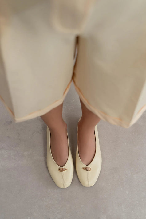 ASHY Butter Yellow Matte Flat Women’s Ballet Shoes