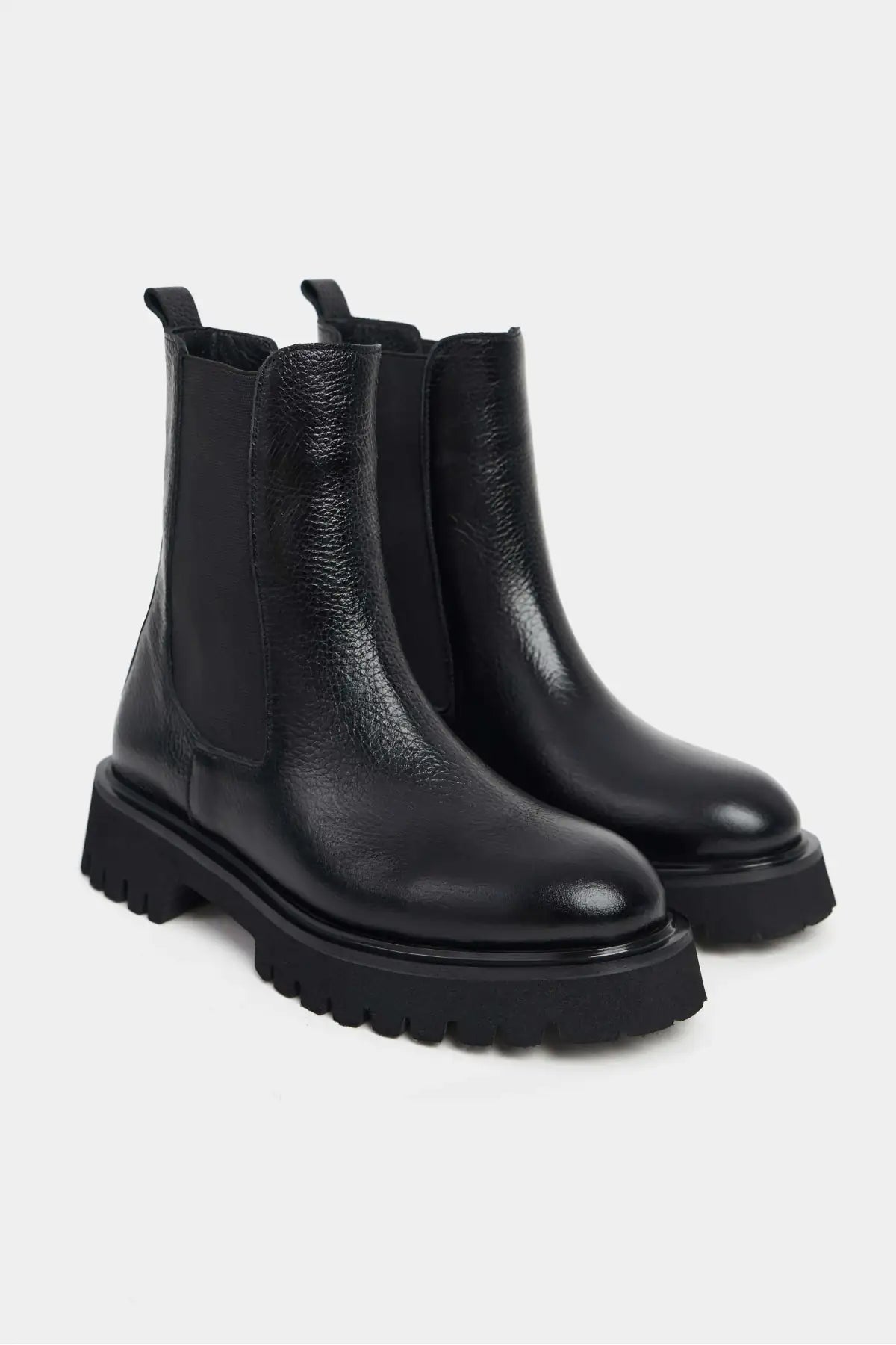 LENNON BLACK  WOMEN'S THICK-SOLED BOOTS WITH RUBBER DETAIL