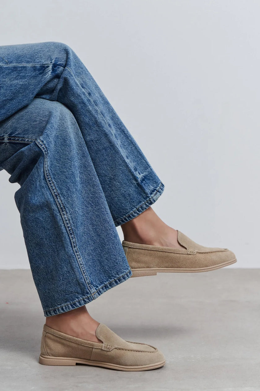 NADA Beige Suede Genuine Leather Women’s Loafer