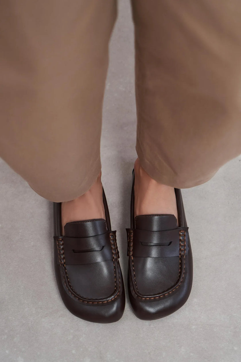 AUDRE Coffee Matte Women’s Flat Loafers
