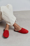 MODI RED SUEDE LEATHER WOMEN’S CLOSED SLIPPERS