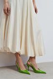 MEHRU Green Patent Buckle Detail Pointed Toe Women’s Heels
