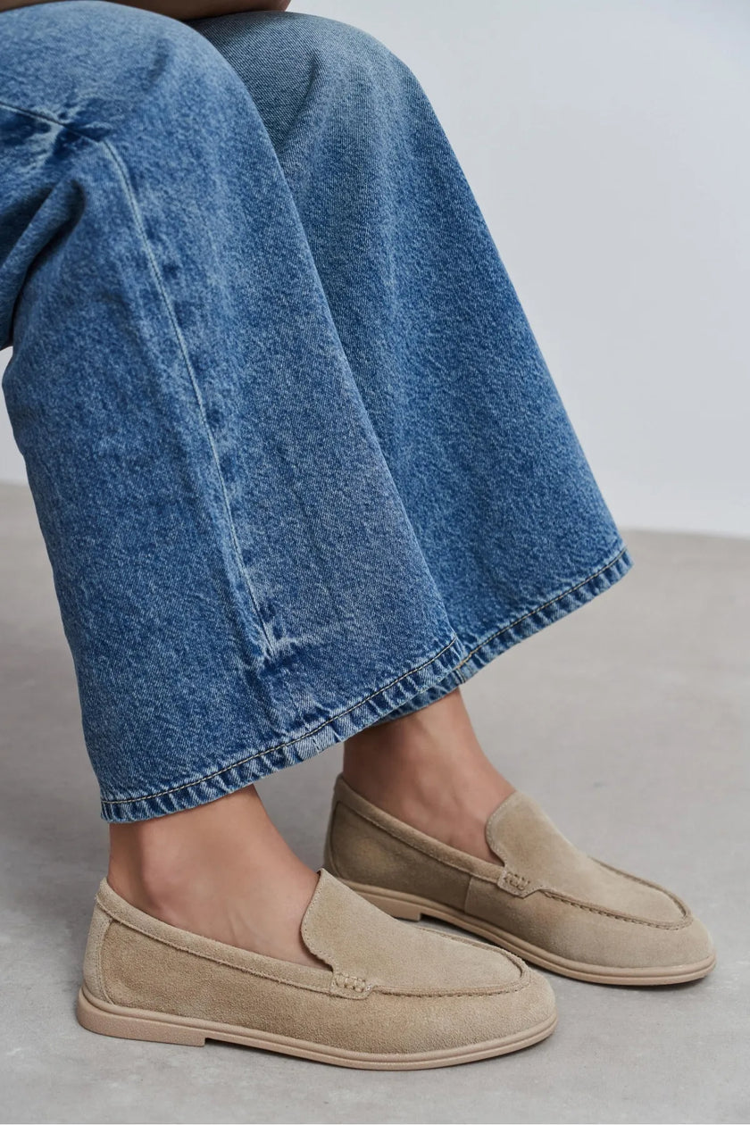 NADA Beige Suede Genuine Leather Women’s Loafer