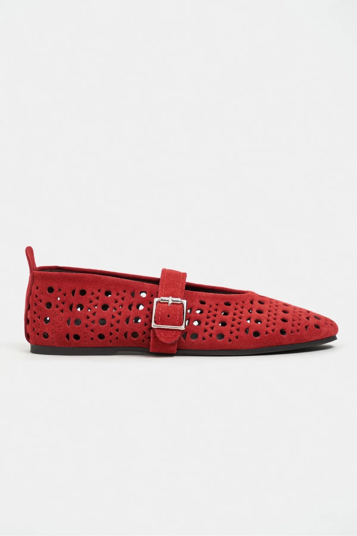 PATTER Red Suede Studded Genuine Leather Buckle Detail Women’s Ballet Flats | Ballet Flats | FOOTWEAR | Lebbse PATTER Red Suede Studded Genuine Leather Buckle Detail Women’s Ballet Flats | Ballet Flats | FOOTWEAR | Lebbse