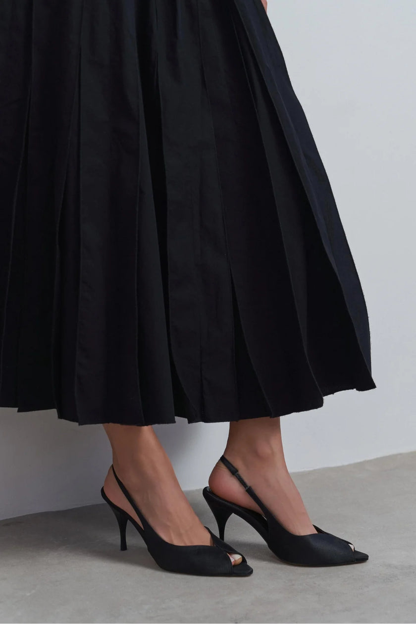ROXY Black Satin Ankle Strap Open Toe Women’s Heels
