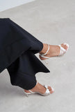ZARIA PEARL SATIN CAGED OPEN-TOE WOMEN’S HIGH HEEL SANDALS