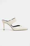 RANA Beige Rustic Patterned Ankle Strap Buckle Detail Women’s Heel Shoes