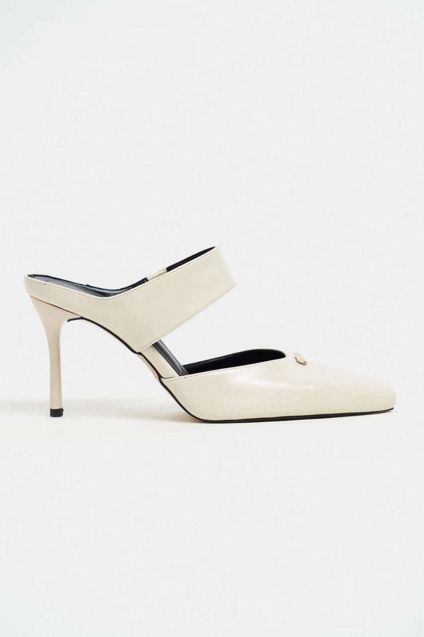 RANA Beige Rustic Patterned Ankle Strap Buckle Detail Women’s Heel Shoes