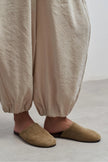 MODI ROME BEIGE SUEDE LEATHER WOMEN’S CLOSED SLIPPERS