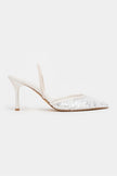 SARA Pearl Mesh Beaded Detail Pointed Toe Women’s Heel Shoes