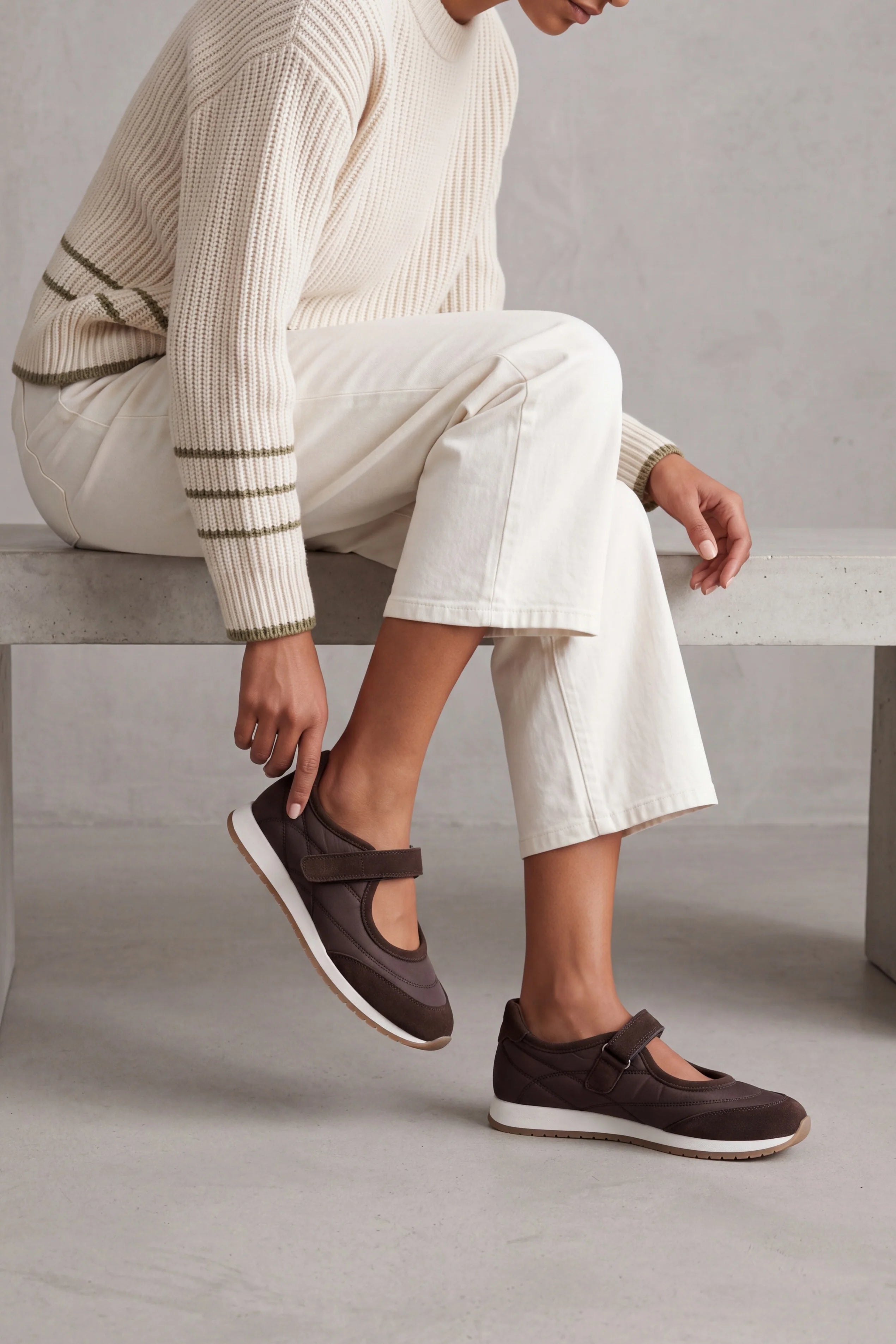 Leris – Brown Suede Mary Jane Casual Sport Babet Sneakers