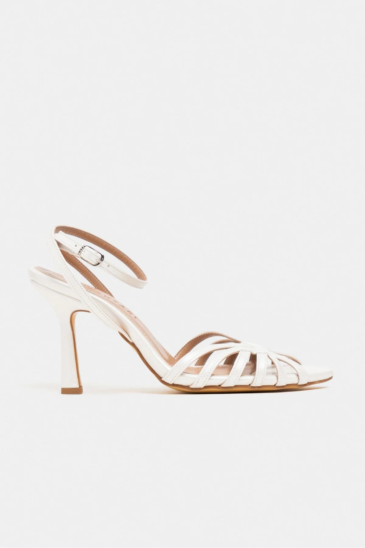 MERY Pearl Matte Ankle Strap Women’s Heel Sandals