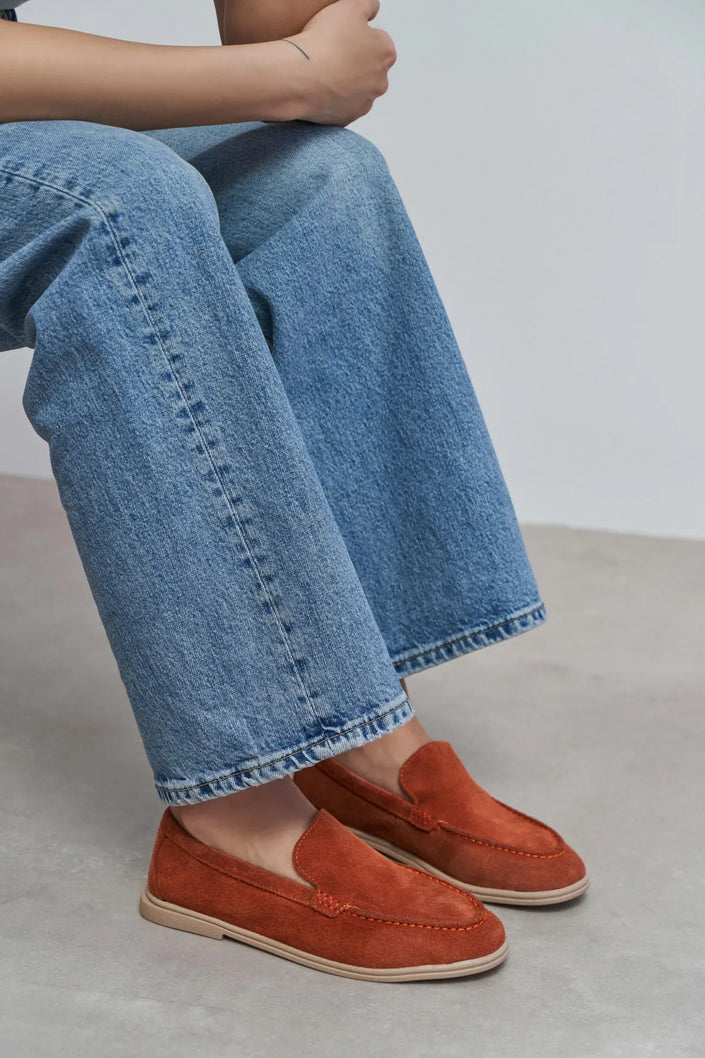 NADA Terracotta Suede Genuine Leather Women’s Loafer