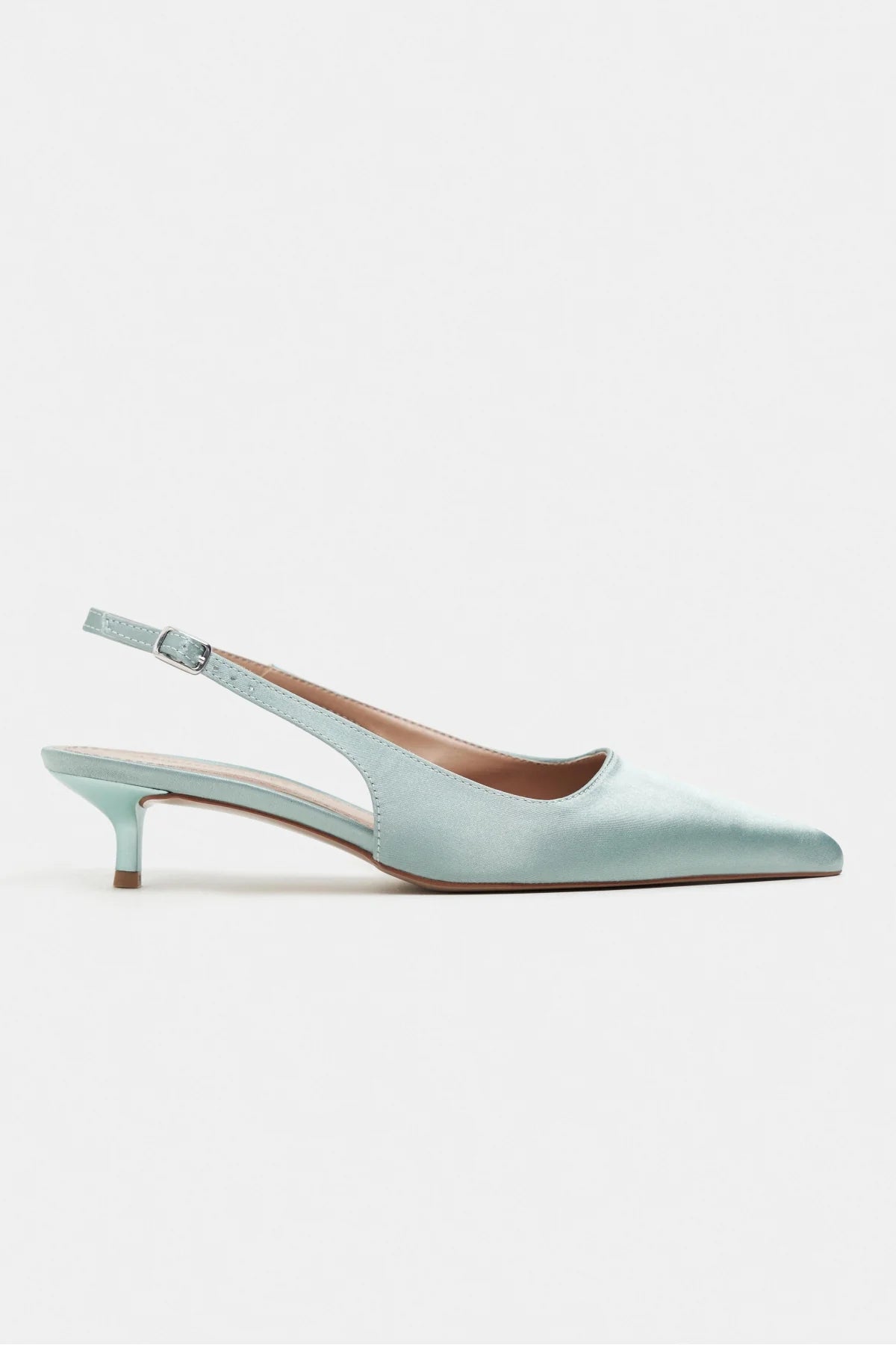 ROVIA Turquoise Satin Pointed-Toe Thin Heel Women's Shoes
