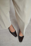 ZIVY Coffee Rustic Patterned Blunder Toe Closed Heel Women’s Shoes