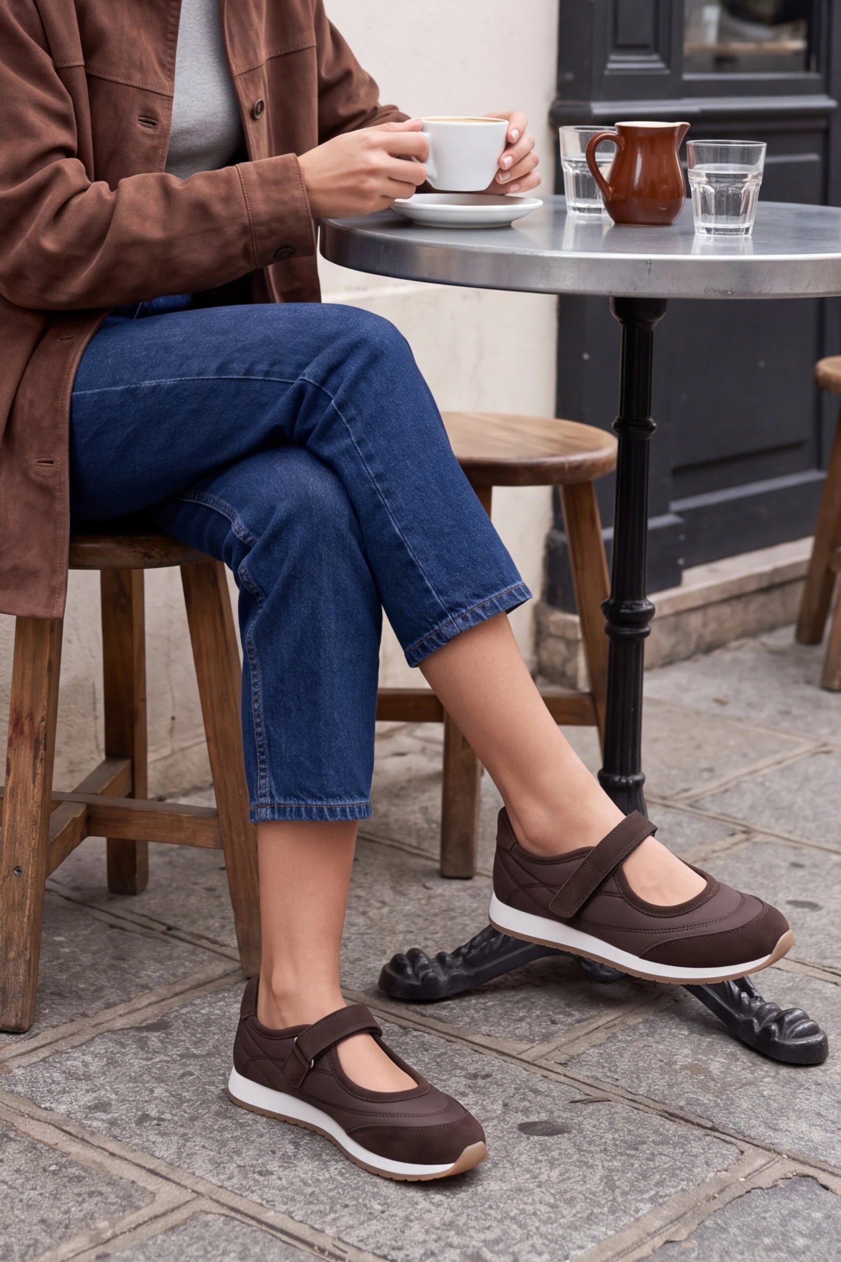 Leris – Brown Suede Mary Jane Casual Sport Babet Sneakers