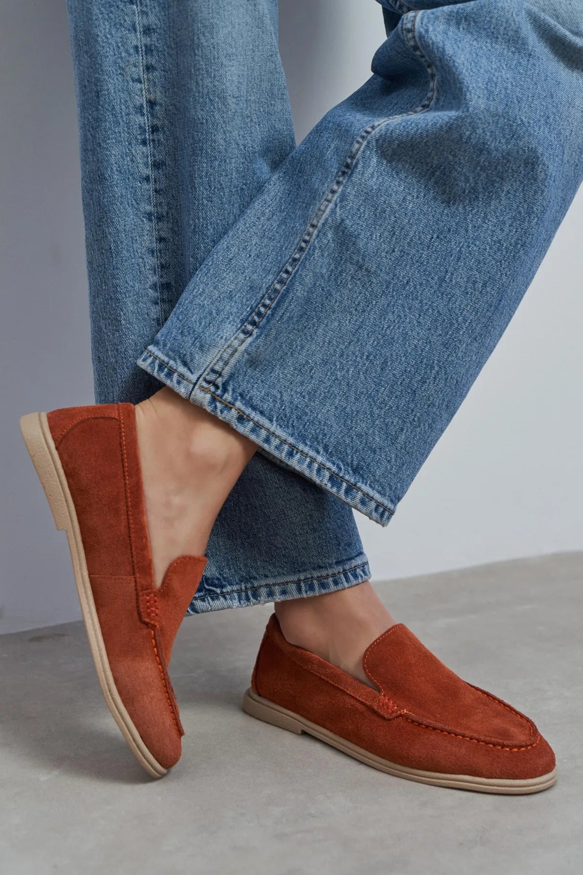 NADA Terracotta Suede Genuine Leather Women’s Loafer
