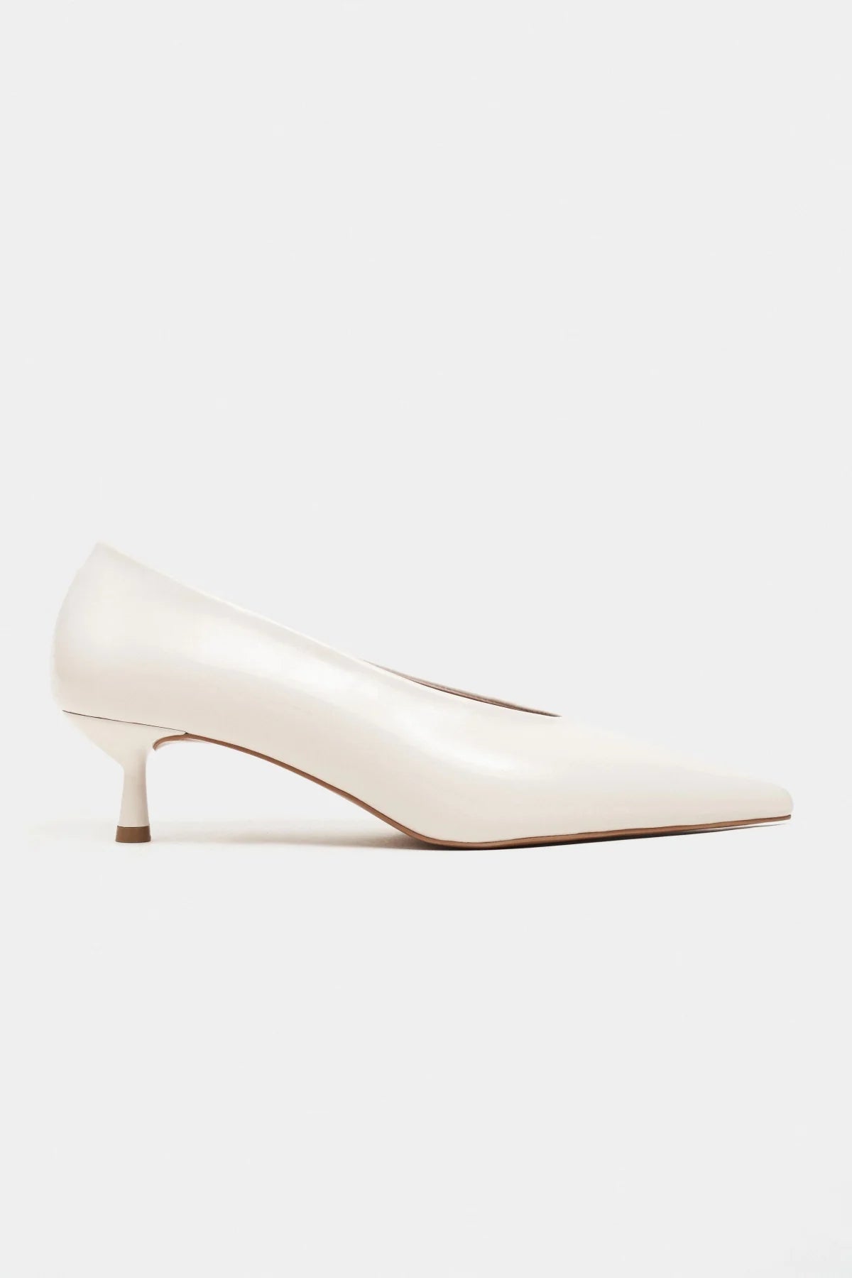 TINKY Beige Pointed Toe Women’s Low Heel Shoes