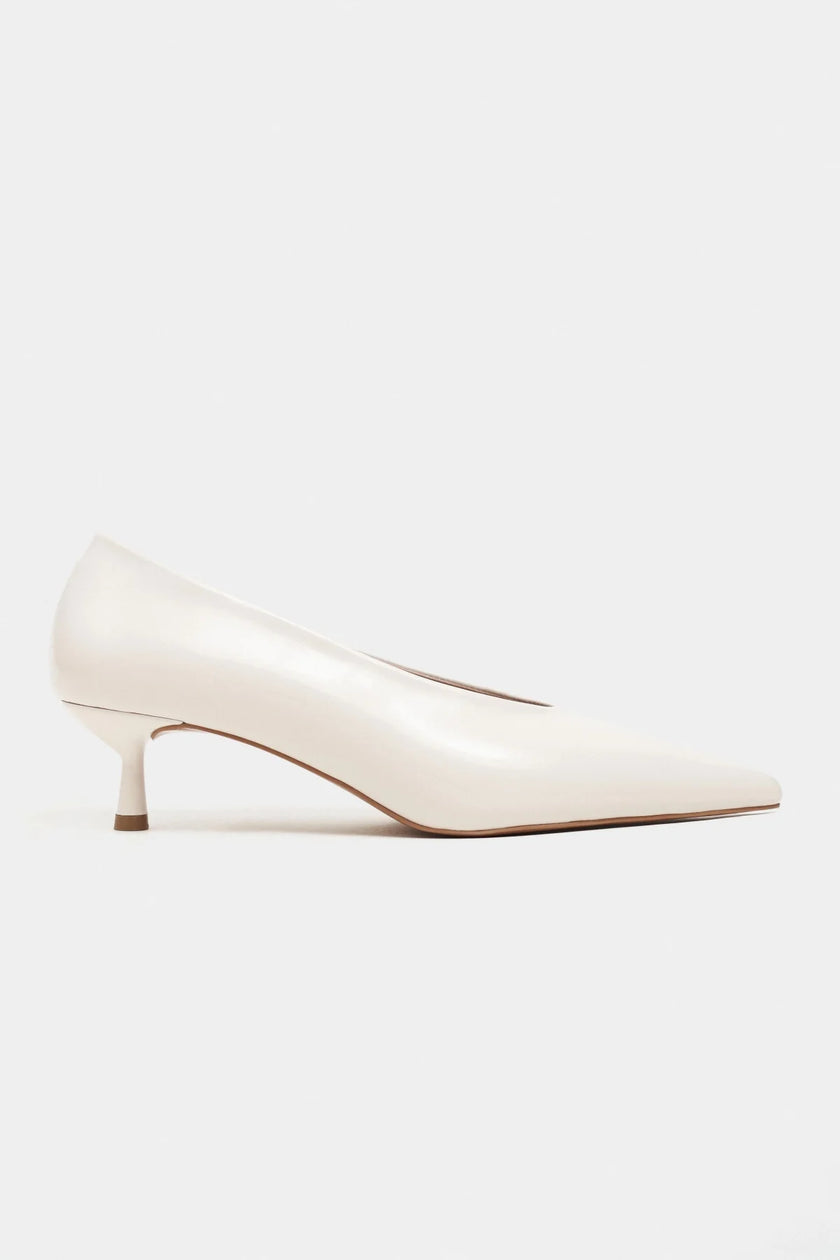 TINKY Beige Pointed Toe Women’s Low Heel Shoes