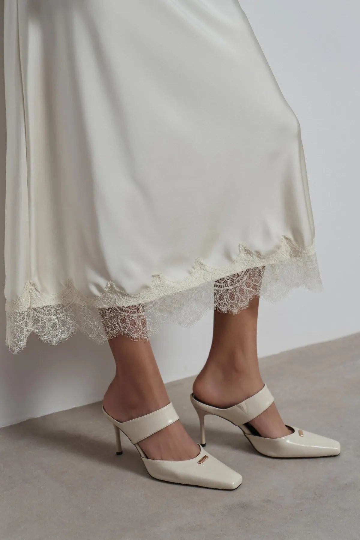 RANA Beige Rustic Patterned Ankle Strap Buckle Detail Women’s Heel Shoes