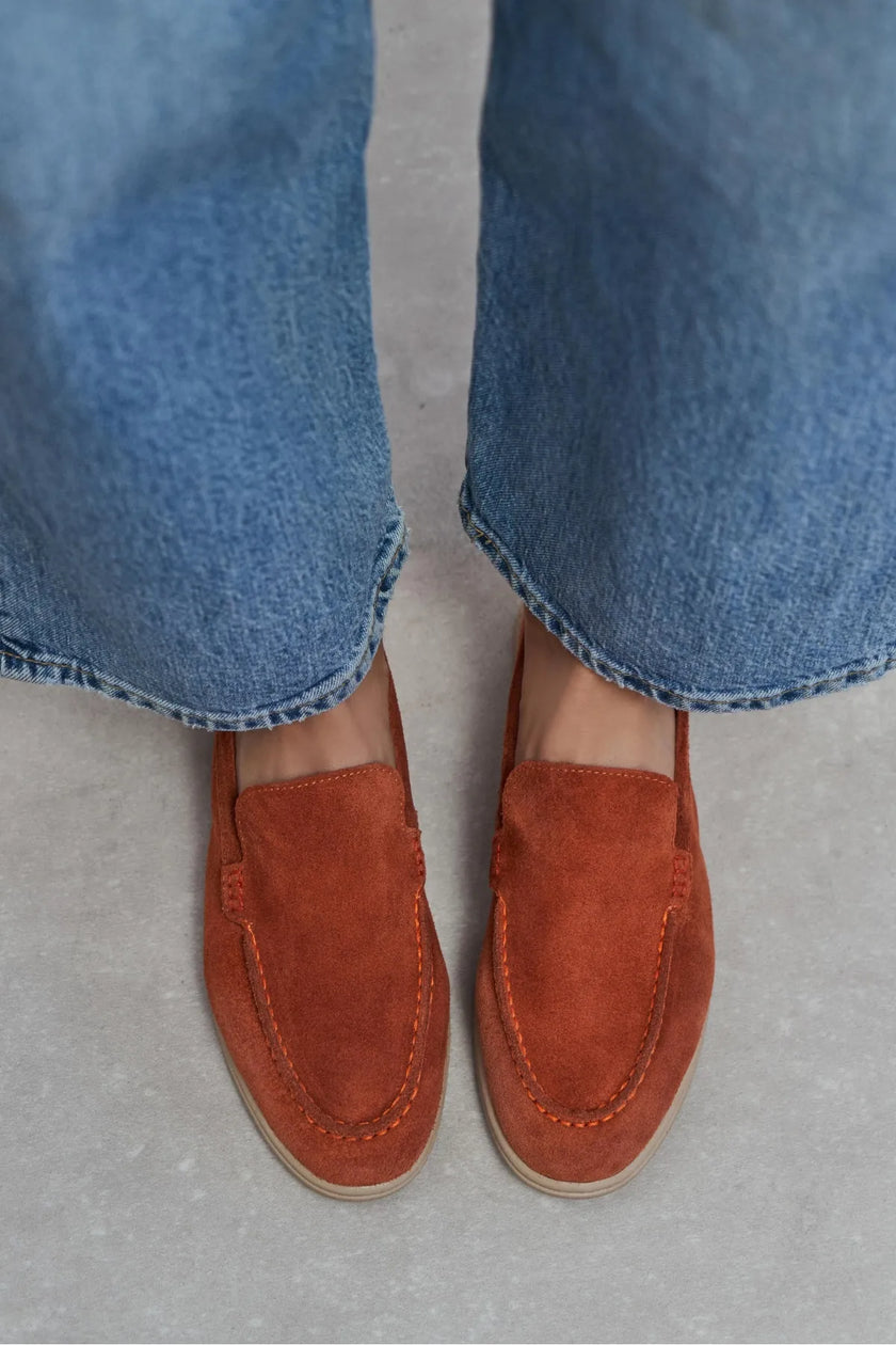 NADA Terracotta Suede Genuine Leather Women’s Loafer