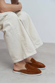 LETTY Tan Suede Leather Flat Women’s Loafer Slippers