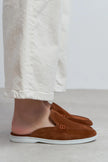 LETTY Tan Suede Leather Flat Women’s Loafer Slippers