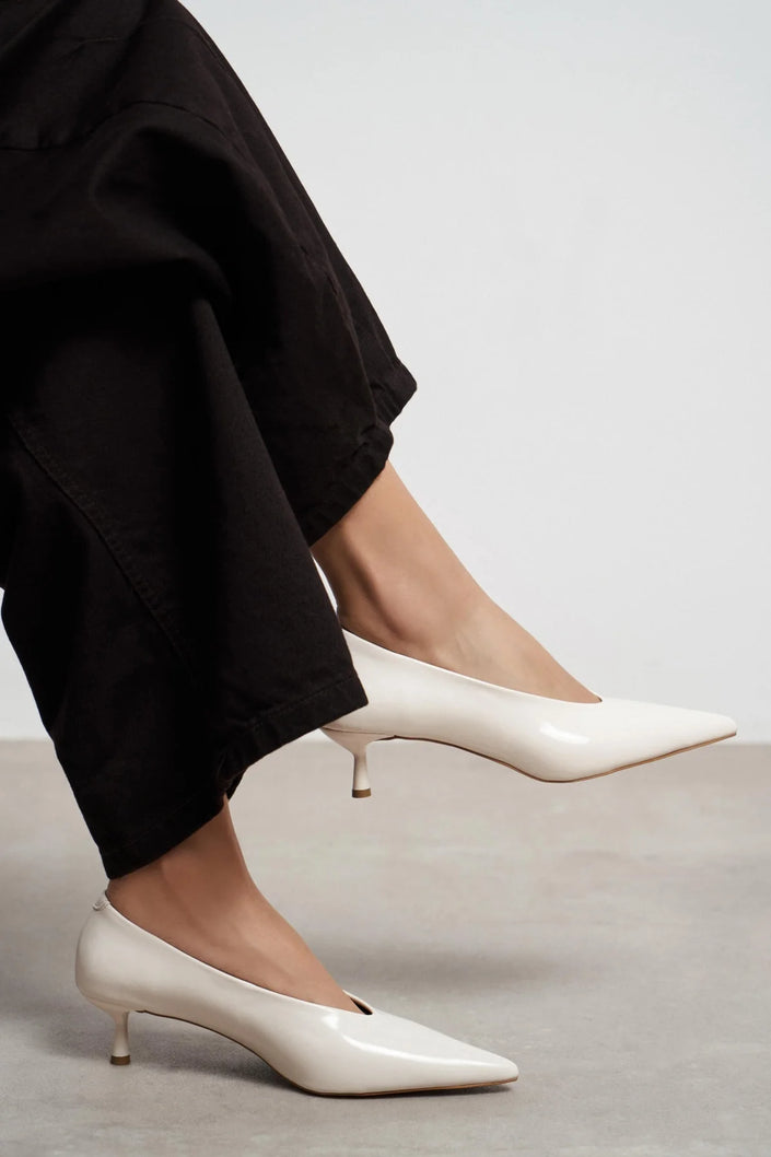 TINKY Beige Pointed Toe Women’s Low Heel Shoes