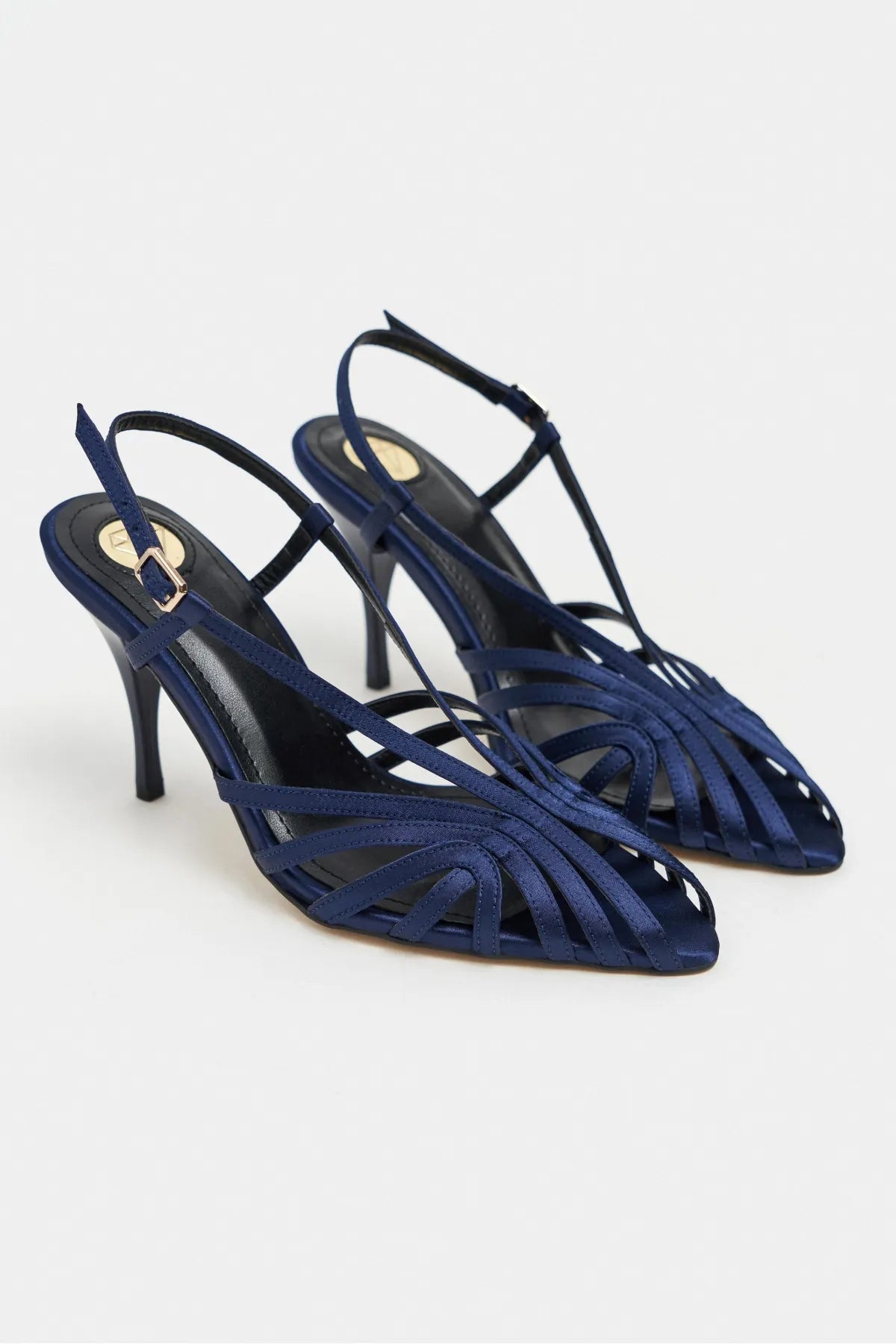 ERYU Navy Satin Peep Toe Cage Detail Women’s Heeled Shoes | FOOTWEAR | Heels | Lebbse ERYU Navy Satin Peep Toe Cage Detail Women’s Heeled Shoes | FOOTWEAR | Heels | Lebbse