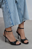 CHARMS Black Matte Ankle Strap Detail Women’s High Heels