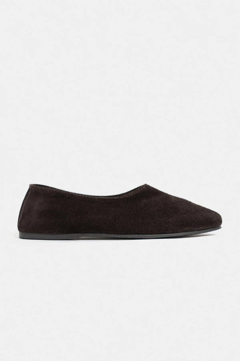 LIZOY Bitter Coffee Genuine Leather Flat Women’s Ballerina Shoes