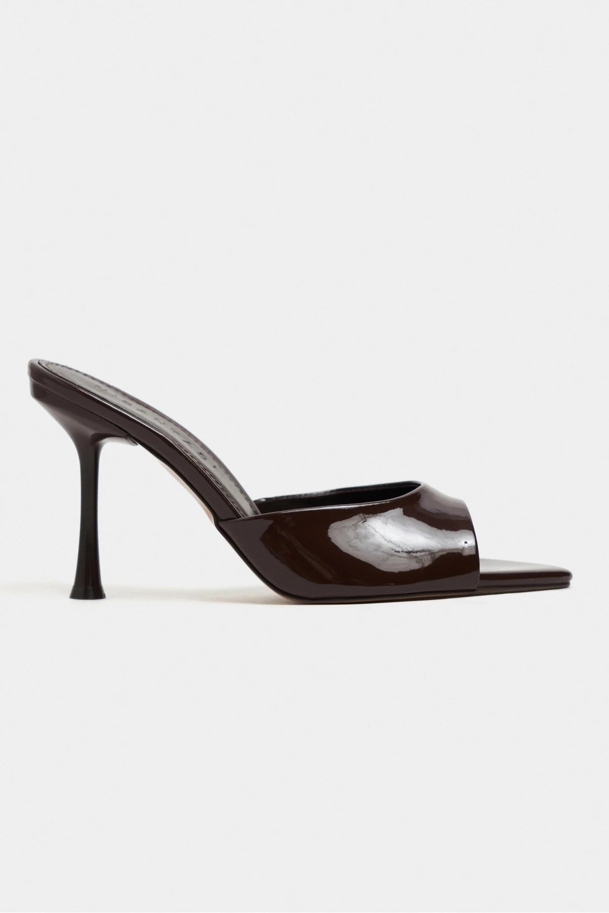 RENATA Brown Patent Open-Toe Pointed Women’s Slim High-Heel Mules | FOOTWEAR | Heels | Slipper | Lebbse RENATA Brown Patent Open-Toe Pointed Women’s Slim High-Heel Mules | FOOTWEAR | Heels | Slipper | Lebbse