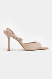 TANIA Nude Matte Ankle-Strap Stiletto Heels